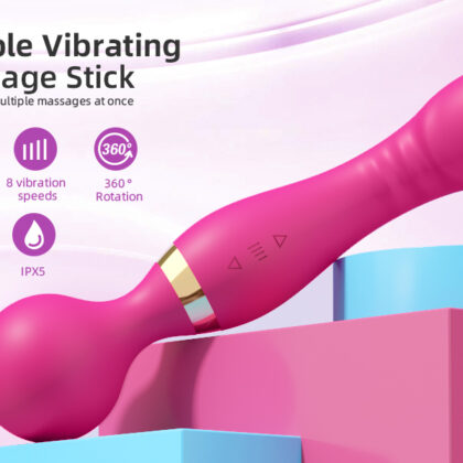 Double vibrating massage stick